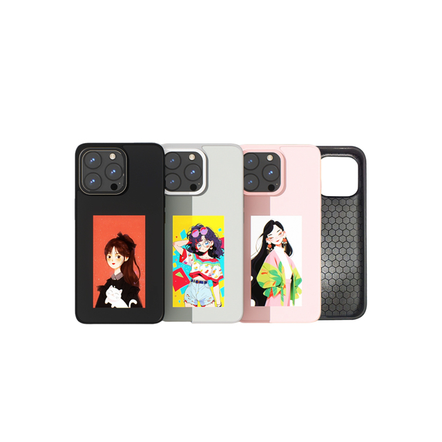 AI Phone case for iPhone 13 14 15 Pro Max NFC Enabled E Ink Phone case Screen DIY Wallpaper Cell Phone Case 2024 New Style