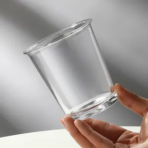Vaso de Vidrio Pequeño Transparente, Taza de Café Americana, Vaso para Beber <span class=keywords><strong>Agua</strong></span>, Bebidas Frías, Jugos, Uso Doméstico, Alto Valor Estético - Product Image 1