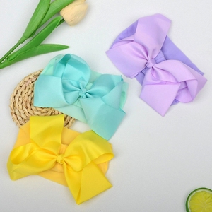 Lot de bandeaux doux pour enfants, bandeaux élastiques pour cheveux, turban pour bébé, grand nœud en ruban, bandeaux en nid d'abeille côtelés pour filles et enfants - Product Image 5