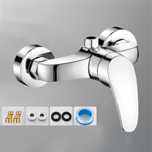 Robinet de douche mural en alliage de zinc chromé, robinet de baignoire, robinet de mélange pour baignoire et douche - Product Image 6