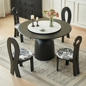 Modern Dining <b>Table</b> Solid Wood Base Natural Wood Surface Round Wooden <b>Table</b> <b>Legs</b> Design for Home and Hotel Use - Product Image 4