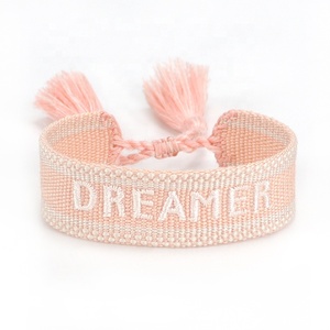 Braccialetti intrecciati con nappe con lettere c'est <span class=keywords><strong>la</strong></span> <span class=keywords><strong>vie</strong></span> Dream bracciale amicizia intrecciato fatto a mano regolabile - Product Image 6