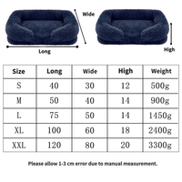 Canapé-lit de luxe en tissu peluche pour chien et tapis pour chat - Épais, amovible, lavable, garde au chaud toutes les saisons