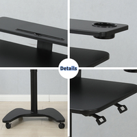 Bureau à domicile pneumatique réglable en hauteur Bureau à double couche pliable pour ordinateur portable Bureau debout mobile sur le lit Table élévatrice à gaz mobile