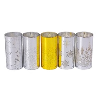 Bougie électronique LED de Noël avec télécommande, en verre artisanal transfrontalier, gravure électrolytique à la paraffine, motif creux