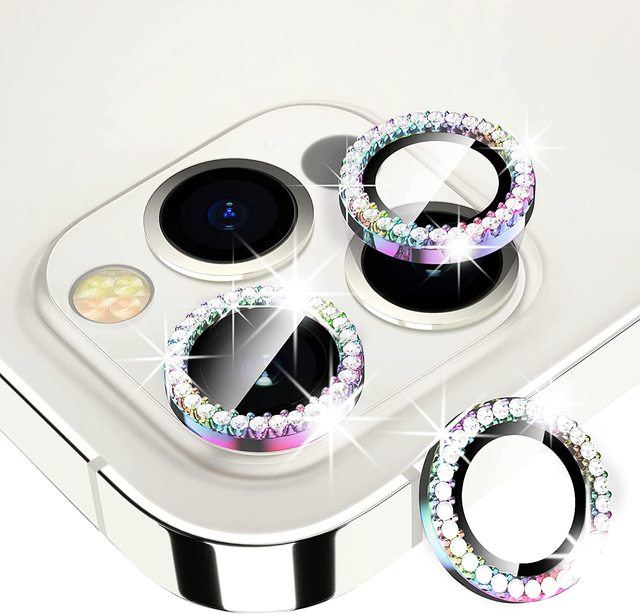 Hot Sales Camera Bling Diamond Single Design Lens Protector for iPhone 11 12 13 14 15 16 17 Series Lens Circle Cover