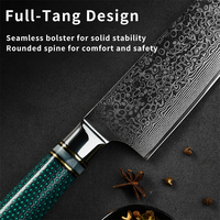 Ensemble de couteaux de chef japonais de luxe 67 couches damas forgés à la main 6-8 pouces manche en nid d'abeille en résine lavable au lave-vaisselle