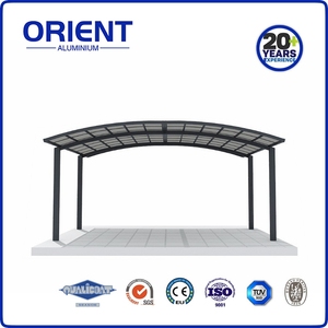 Abri de voiture en aluminium à <span class=keywords><strong>pente</strong></span> simple ou <span class=keywords><strong>double</strong></span>, imperméable, avec protection solaire en polycarbonate, cadre en aluminium - Product Image 2