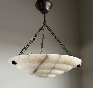 Lámpara de salón de latón con forma redonda de alabastro de lujo clásico, luces colgantes de mármol, candelabro de mesa de comedor Rectangular grande - Product Image 6