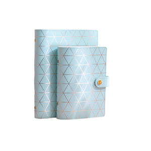 Carpeta de presupuesto de hojas sueltas de cuero PU A5 personalizada, organizador A6, carpetas de anillas, cubierta de cuaderno de rejilla dorada, magnético elegante - Product Image 1