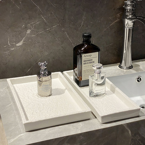 Bathroom Towel <b>Tray</b> Rectangle Solid Color Storage <b>Tray</b> For <b>Vanity</b> Sink Organizing Home Decor - Product Image 1
