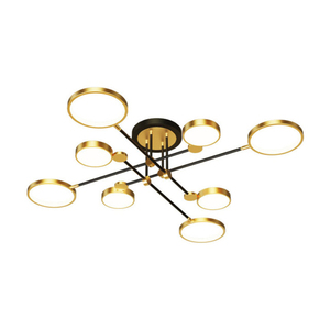 Ballsaal Ring Kronleuchter Glitter Copper Art Puzzle Blast Pendel leuchten Nordic Hall Dekorative Decken leuchte - Product Image 6