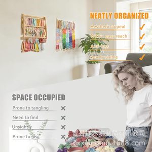 Wall Mounted Hair Accessory <b>Storage</b> Rack Solid Wood Multi Layer Headband Hair Clip Organizer For Kids Room - Product Image 4