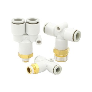 Conexiones Neumáticas Qingze KQ2Y KQ2T KQ2U 08-02S 6-01S, Conexión Rápida en T Roscada para Cilindro, Plástico, 0.2-1MPA - Product Image 1