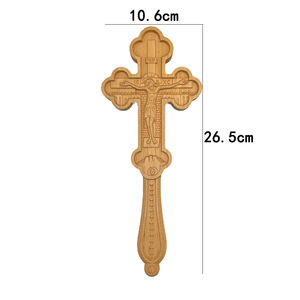 Croce Religiosa Ortodossa Incisa in Legno, Decorazione Natalizia Ecologica da Parete, Artigianato in Legno Fatto a Mano e Insegne da Parete - Product Image 3