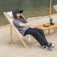 Chaise de plage en bambou moderne et confortable, pliable et portable, pour balcon, vacances, camping, stock d'usine