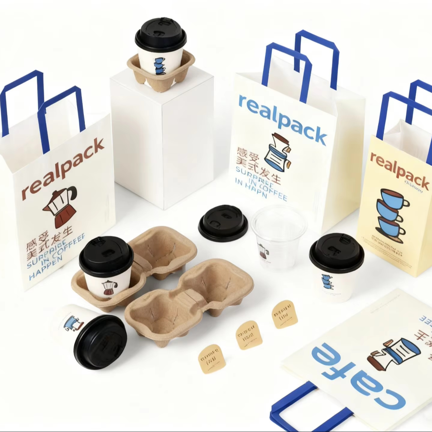 One-Stop Shopping Double-layer Paper Cup, 16ozThickened Milk Tea Compostable Coffee Paper Box/cup, Customizable Logo