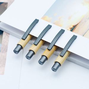 Gun Gray Accessories ECO Bamboo Ballpoint <b>Pen</b> Creative Press Wood with Laser logo Customized Advertising Wholesale GiftCreative - Product Image 5
