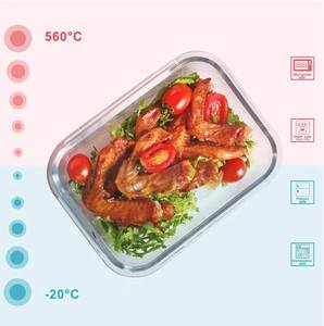 Boîte à lunch en verre borosilicate, 50 ml, conteneurs pour le stockage des aliments - Product Image 5