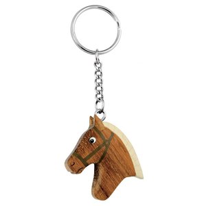 Portachiavi in Legno a Forma di Cavallo, Miniatura Animale, Ciondolo Artigianale in Legno - Product Image 1