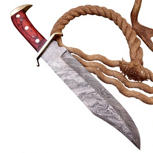 Couteaux Bowie en acier faits à la main avec manche en bois et étui en cuir fin, prix de gros - Product Image 5