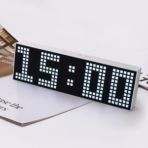 Réveil numérique à logo personnalisé, horloge LED matricielle à points, commande vocale, double usage (à poser ou à suspendre), couleurs éblouissantes, compte à rebours et compte à rebours en direct. - Product Image 4