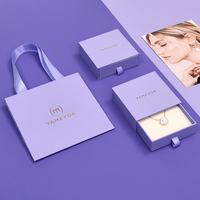 Boyang Personnalisée Petite Boîte à Bijoux en Carton Tiroir pour Bague, Collier, Boucles d'Oreilles, avec Logo Imprimé