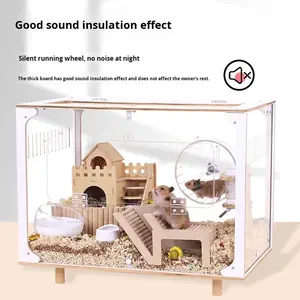 Cage à <span class=keywords><strong>hamster</strong></span> moderne dorée, Villa de luxe, Grand espace, Fermeture à bouton, Grande maison spéciale, 60 Starry Sky, 80 Basic - Product Image 1