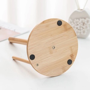 Bamboo <b>Paper</b> Towel Holder Circular Wood Roll Stand Kitchen <b>Tissue</b> Holder Natural <b>Color</b> - Product Image 3