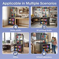 Support d'imprimante 3D robuste avec roulettes verrouillables, armoire de rangement pour filaments et table d'organisation pour studios à domicile et bureaux