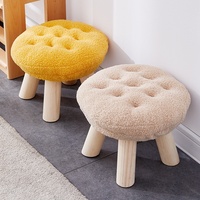 Taburete Plegable de Madera Maciza para Niños, Modelo Cookie Biscuit, Moderno y Sencillo, para Sofá o Mesa de Centro