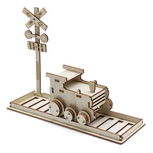Wooden <b>Train</b> Track Model <b>Kit</b> For Kids 4-6Y DIY Science Education Toy Assembly Project - Product Image 1