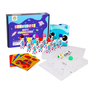 Ensemble de luxe à faible MOQ, ensemble cadeau, marqueurs à points d'encre lavables non toxiques, marqueurs graffiti pour enfants, outils de dessin Montessori, OEM, lot de 12 - Product Image 1