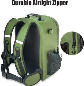 Mochila de aparejos de pesca verde de gran oferta personalizada con muestra gratis, mochila de pesca con soporte para caña, bolsa de aparejos de pesca con cubierta para la lluvia - Product Image 6