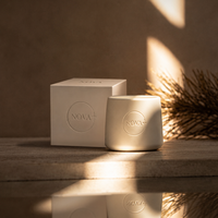 Bougie parfumée artisanale de luxe NOVA, en cire de soja, dans un pot en céramique, emballage personnalisé, décoration d'intérieur, Fête des Pères, Diwali, longue durée