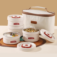800ML Große Kapazität 316 Edelstahl Tragbarer Isolierter Lunchbehälter Set Thermische Bento-Box Mehrschichtige Lunchbox Mit Tasche
