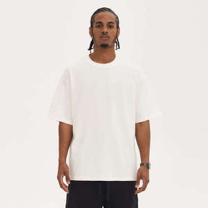 T-shirt de qualité supérieure 100% coton pour homme, t-shirt en coton lourd 280GSM, t-shirts épais personnalisés avec logo, t-shirts vierges surdimensionnés - Product Image 3