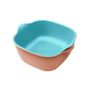 Double Layer Drain <b>Basket</b> For Fruit Vegetable Washing Kitchen Sink Colander With Drainage Holes Multi Size Options - Product Image 5