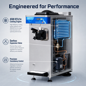 Máquina de helado suave marca Snowcream U161 |   Máquina de Helados Vertical de Alto Rendimiento de 18L/H con Bomba de Aire Integrada Pro - Product Image 3