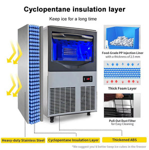 PLC Fully Automatic Control Ice Maker Food Grade Stainless Steel Liner Supports 24-hour Continuous Ice Making - Product Image 4