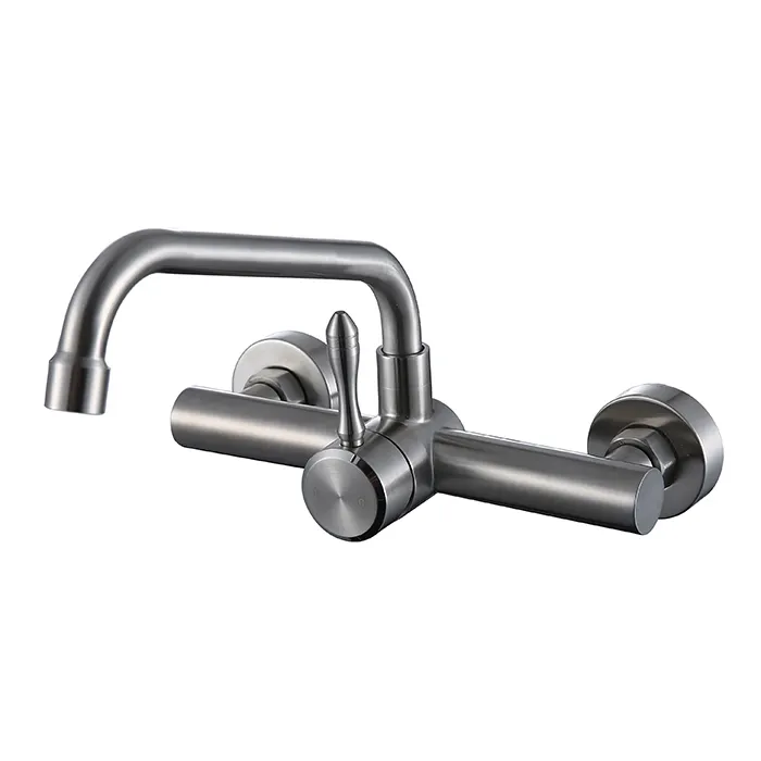 Seven word tube rotatable single handle wall mounted bathroom bathtub faucets