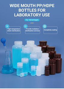 Factory Wholesale Wide Mouth HDPE/<strong>PP</strong> Plastic Chemical Resistant Bottle For Laboratory Use High Temperature Resistant - Product Image 3