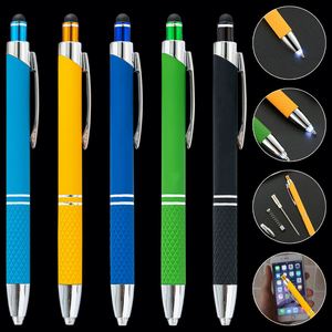 Promotional New Rubber Aluminium Metal Ballpoint <b>Pen</b> With Tip LED Light Customized Printed Logo for Stylus Screen Mobile Phone - Product Image 6