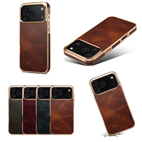 Coque de téléphone pour iPhone 18 Pro Max, électroplaquée, toucher lisse, cuir de luxe, compatible avec les modèles 17, 16 Plus, 15, 14, 13, 12