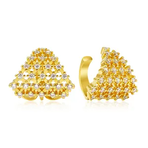 2022 Manufacturer Fashion Luxurious Women Brass Cartilage Ear Cuffs Clip On Earrings For Non Pierced Ears Women Jewelry
