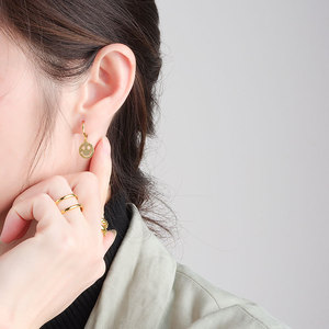 925 Sterling Bạc Huggie Hoop Nụ cười bông tai nụ cười ôm hạnh phúc mạ vàng bạc Hoop Bông tai nữ Phụ kiện bán buôn - Product Image 2