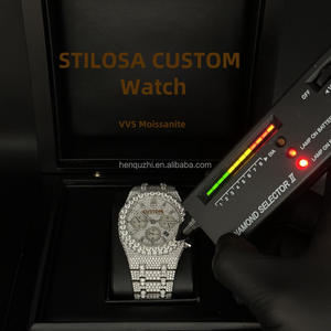 Nouvel arrivage Montre-bracelet à quartz de luxe pour hommes Original Moissanite Diamond Chronograph Pointer Dial 43mm Business Band Antique - Product Image 3