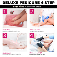 Soins des pieds professionnels faciles à domicile, kit de pédicure spa 4 en 1 Skin Natural Deluxe avec bain de pieds aux herbes, masque exfoliant