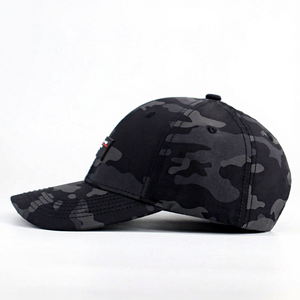 Gorras de Béisbol de Camuflaje Negras de 6 Paneles con Parche de Goma de PVC Personalizado de Malla para Hombre, al por Mayor, de Alta Calidad - Product Image 4