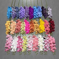 Orchidée artificielle Phalaenopsis 3D à 9 têtes, toucher réel, pour décoration de plafond de salle de mariage et aménagement photographique - Vente en gros